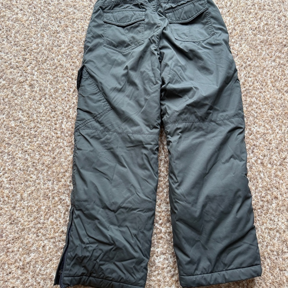 L.L. Bean gray Snow Pants size 10 (medium) bottom side zippers - Picture 2 of 4
